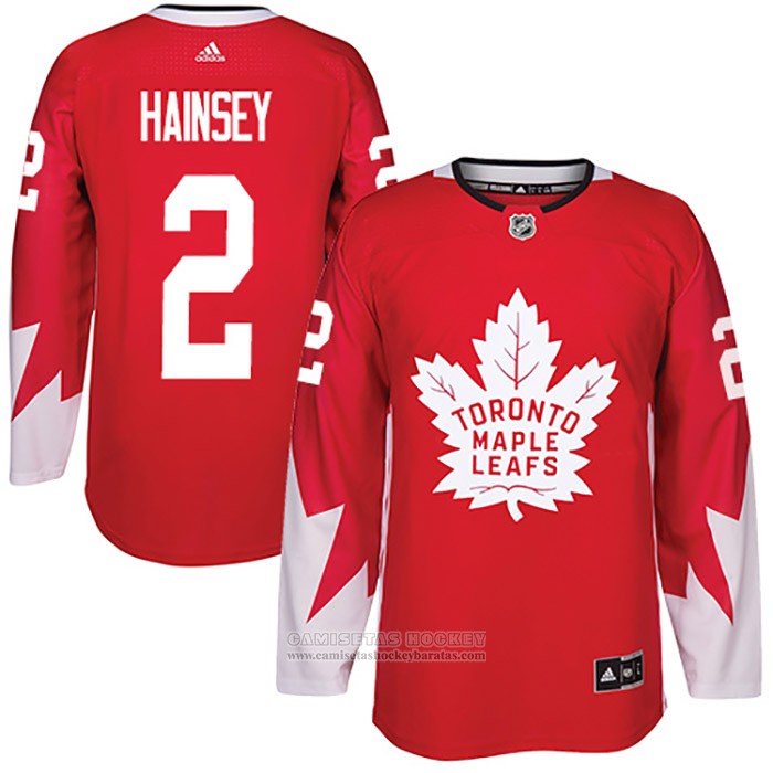Camiseta Hockey Toronto Maple Leafs Ron Hainsey Canada Autentico Rojo